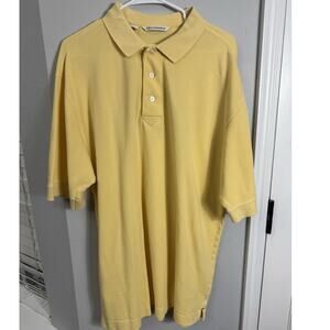 CUTTER & BUCK men's sz XL polo‎ with embroidered logo pale yellow EUC